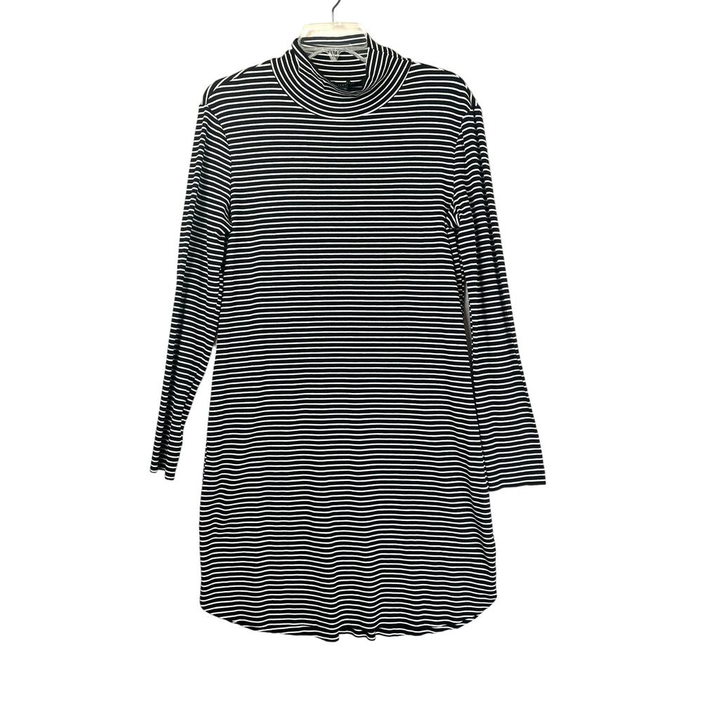 EUC Sanctuary Essentials Shirt Dress, black/white striped, size XXL